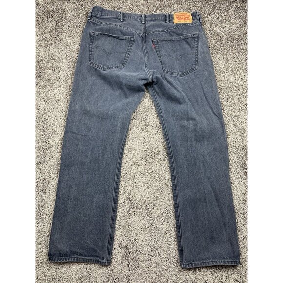 Levi’s 501 Jeans 38x30 Button Fly Gray Black Straight Leg Grunge Y2K Vintage - Picture 12 of 13